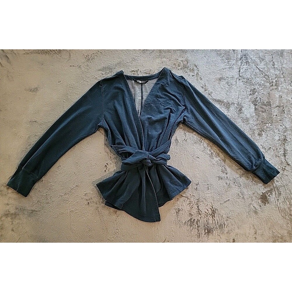 North The Face Womens Top XL Dark Teal Wrap Belted Minimalist Capsule...
